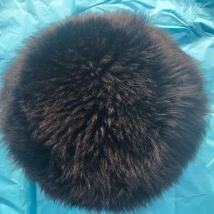 KARL DONOGHUE BLACK LAMBSKIN FUR PILLBOX HAT